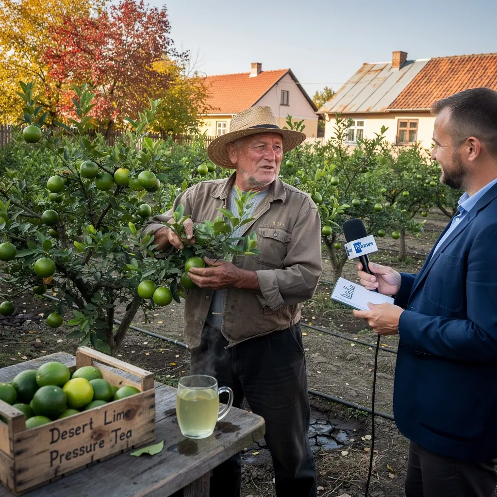 Šviežiai nuimta dykumos citrina, išdėstyta ant medinio paviršiaus, simbolizuojanti sveiką gyvenimo būdą.
