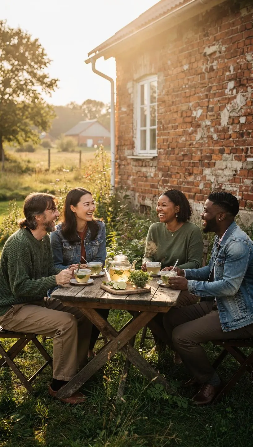 Dykumos limeto arbatos puodelis, dekoruotas šviežiais citrusiniais vaisiais.