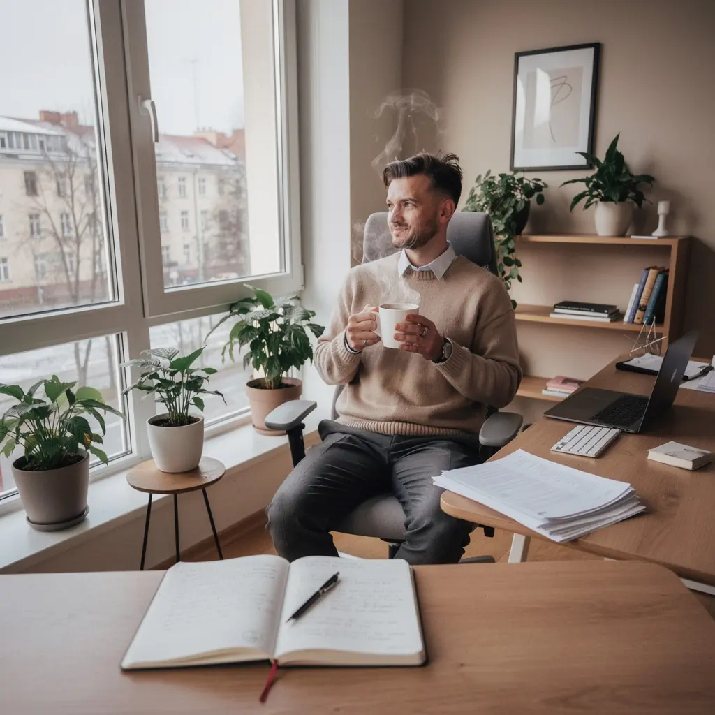 Šviežiai paruošta dykumos kalkių arbata ant medinio stalo.